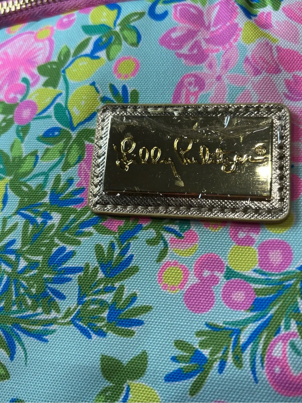 Lilly Pulitzer Turquoise & Pink Floral Insulated Cosmetic Bag